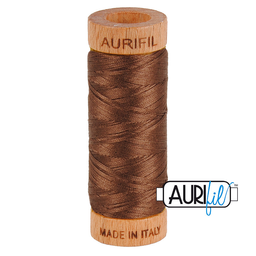 AURIFIL MAKO 80 Cotton Thread 1285 Medium Bark
