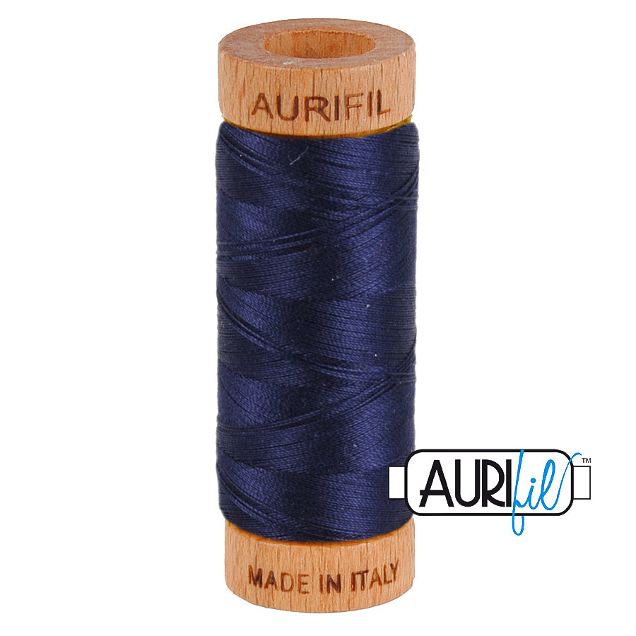 AURIFIL MAKO 80 Cotton Thread 2785 Very Dark Navy