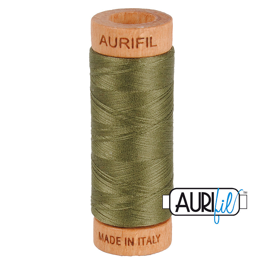 AURIFIL MAKO 80 Cotton Thread 2905 Army Green