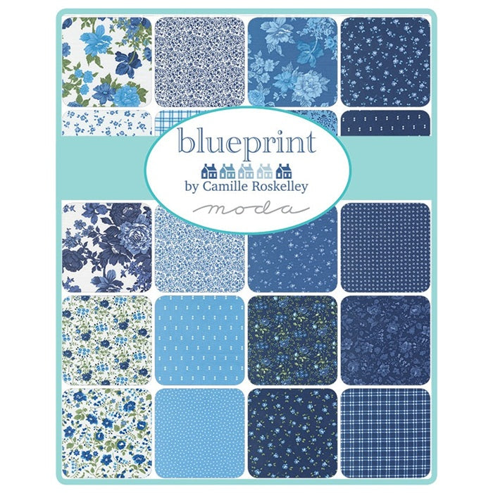 MODA Mini Charm 'Blueprint' 2.5"