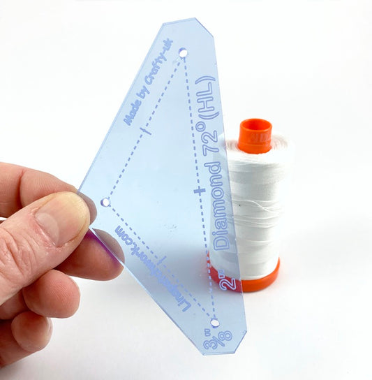 Acrylic Fussy Cutting Template '72deg Diamond-Half' (flat Isosceles)