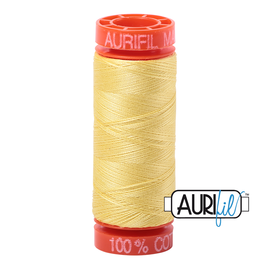 AURIFIL MAKO 50 Cotton Thread 2115 Light Lemon