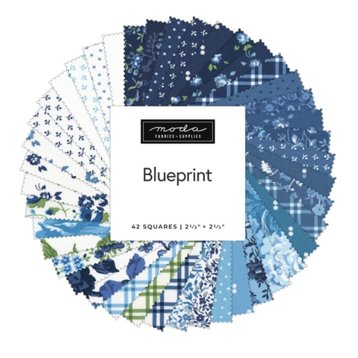 MODA Mini Charm 'Blueprint' 2.5"