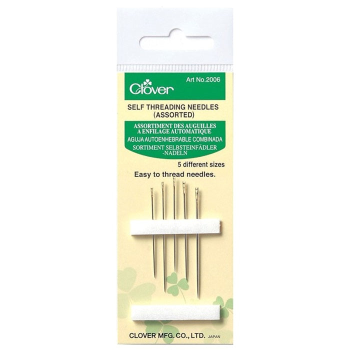 CLOVER Self-Threading Needles (assorted sizes) – linapatchwork