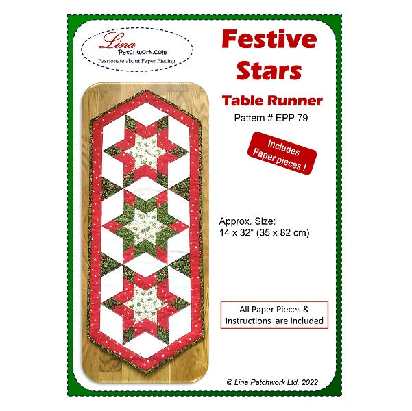 EPP Pattern 'Festive Stars' Table Runner – linapatchwork