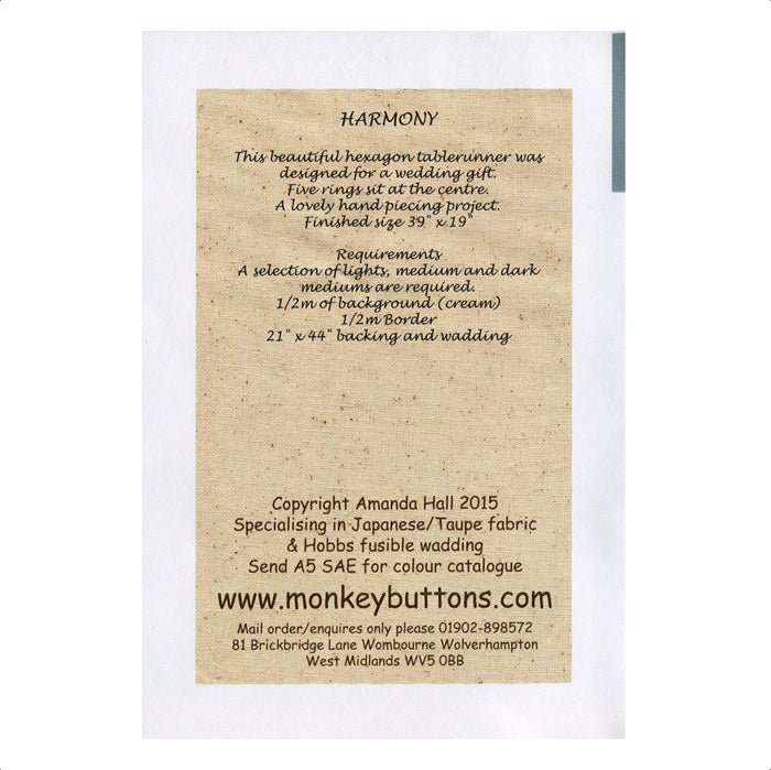 Monkey Buttons Pattern #119 'Harmony' Table Runner