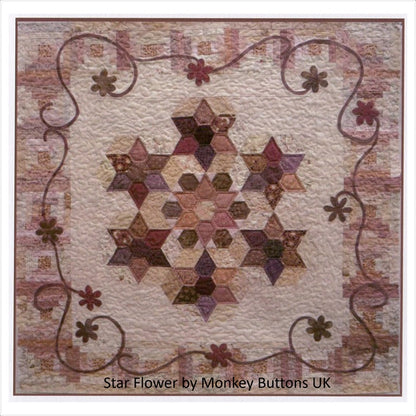 Monkey Buttons Pattern #99 'Star Flower' Wall Hanging