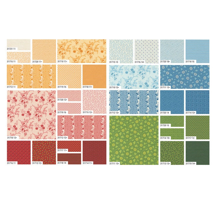 MODA Mini Charm 'Sally's Stitches' 2.5"