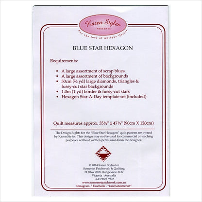 Somerset Designs Pattern 'Blue Star-A Day'