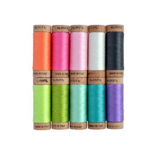AURIFIL MAKO 80 Cotton Thread Collection 'Untamed + Neon' by Tula Pink