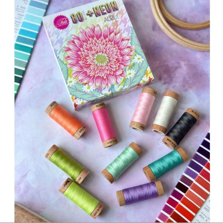AURIFIL MAKO 80 Cotton Thread Collection 'Untamed + Neon' by Tula Pink